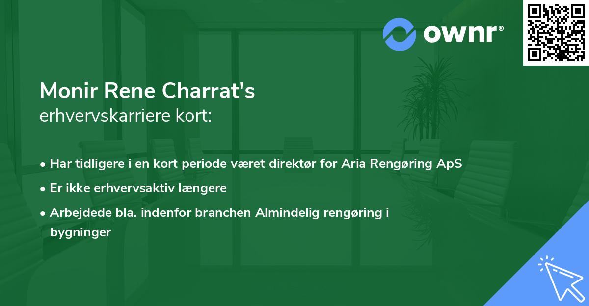 Monir Rene Charrat's erhvervskarriere kort