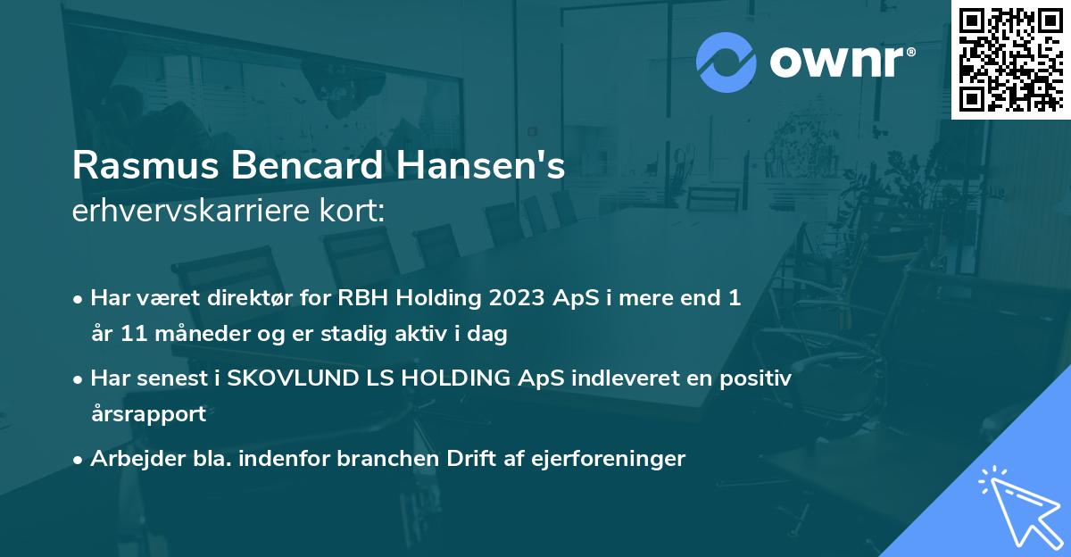 Rasmus Bencard Hansen's erhvervskarriere kort
