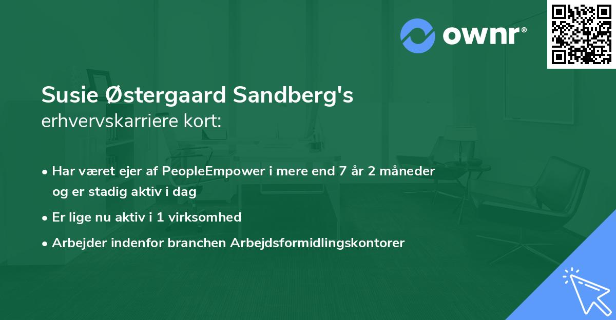 Susie Østergaard Sandberg's erhvervskarriere kort