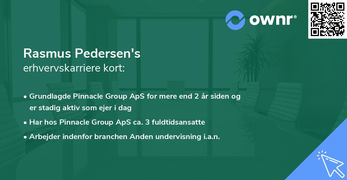 Rasmus Pedersen's erhvervskarriere kort