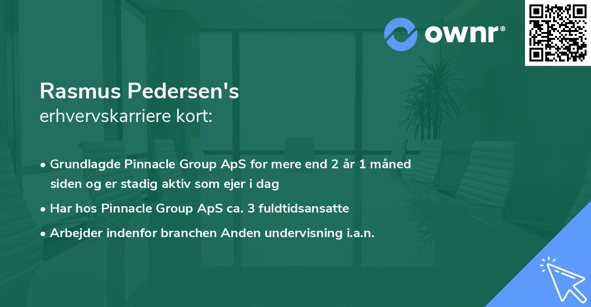 Rasmus Pedersen's erhvervskarriere kort
