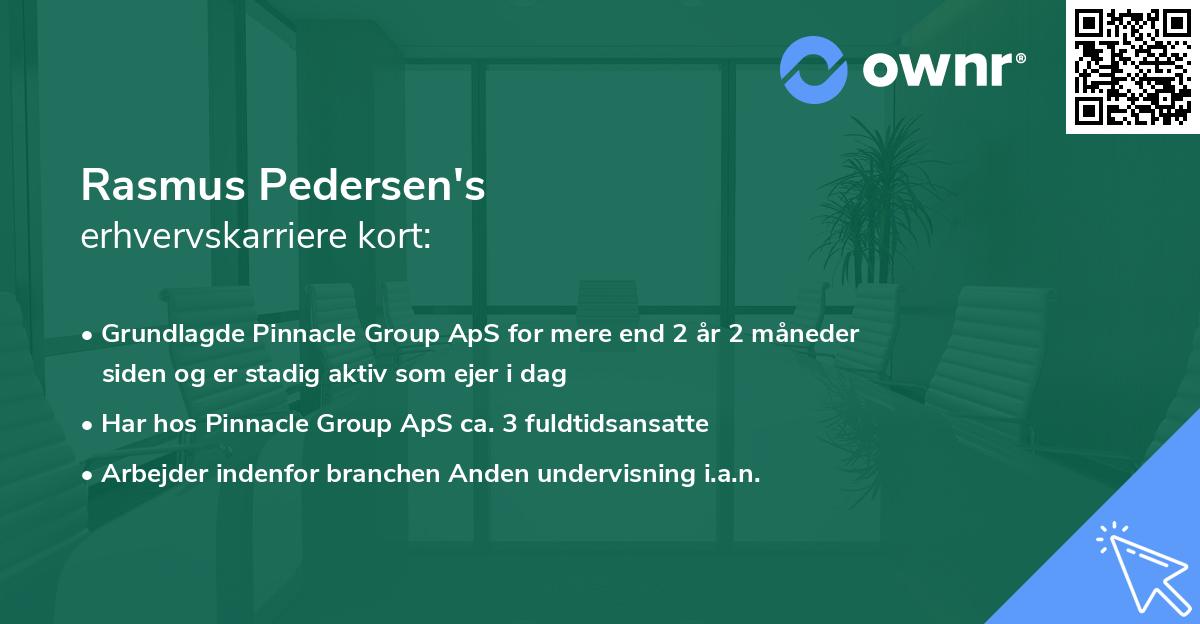 Rasmus Pedersen's erhvervskarriere kort