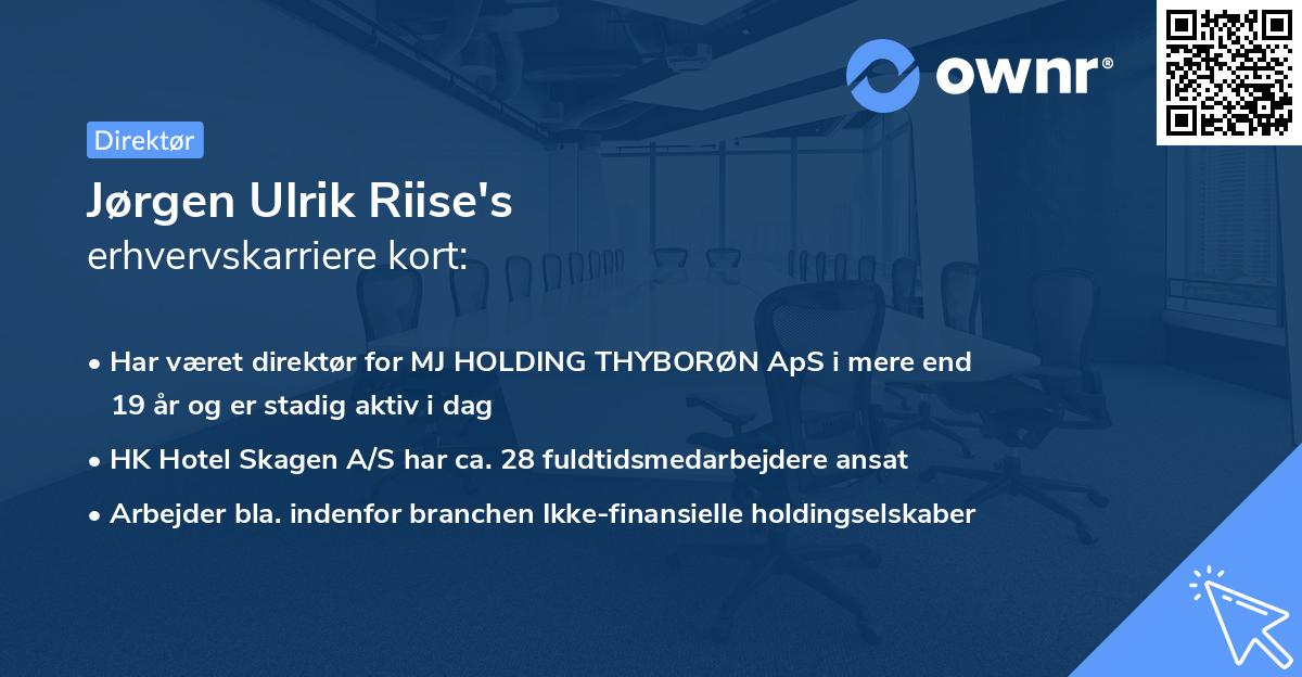 Jørgen Ulrik Riise's erhvervskarriere kort