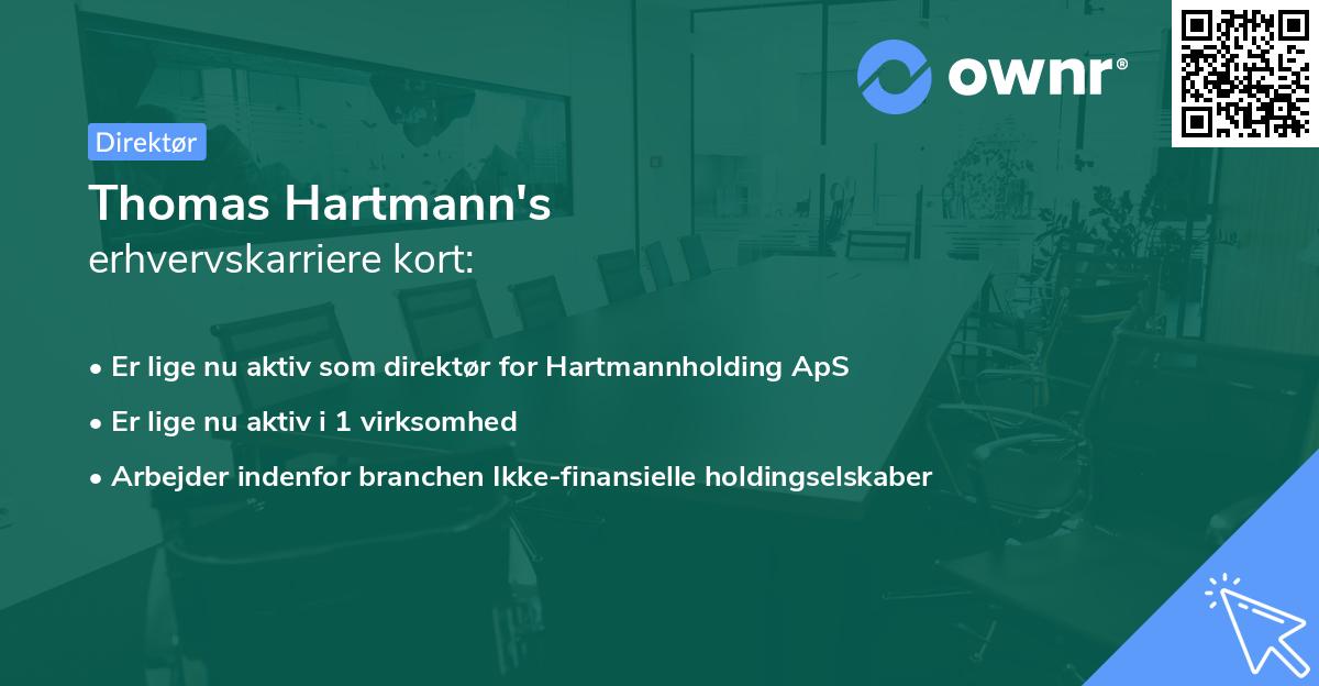 Thomas Hartmann's erhvervskarriere kort
