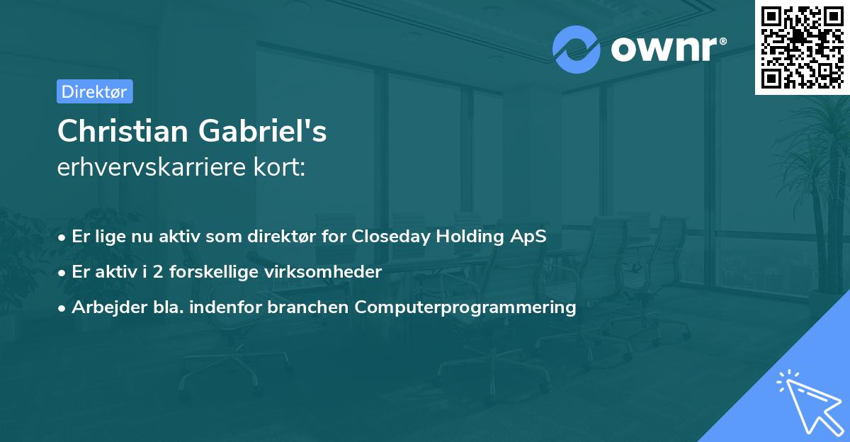 Christian Gabriel's erhvervskarriere kort