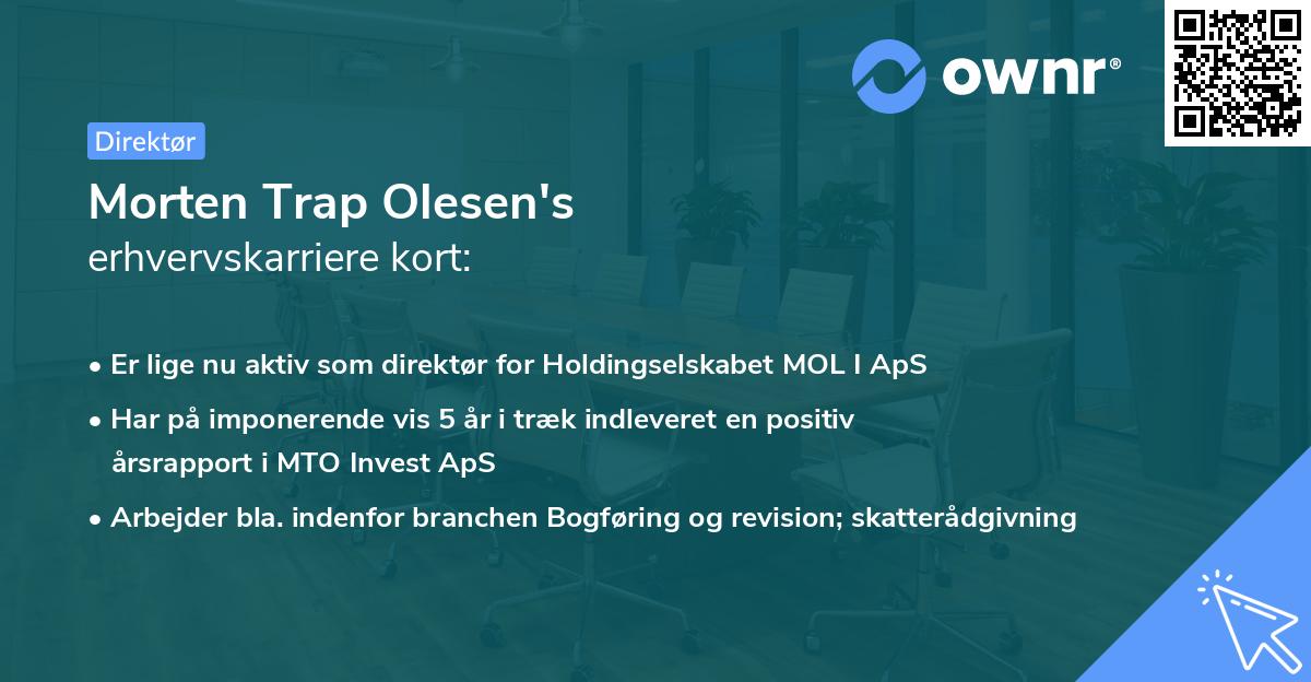 Morten Trap Olesen's erhvervskarriere kort