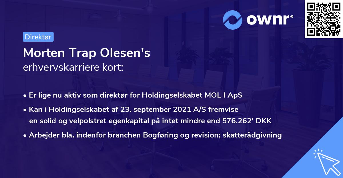 Morten Trap Olesen's erhvervskarriere kort