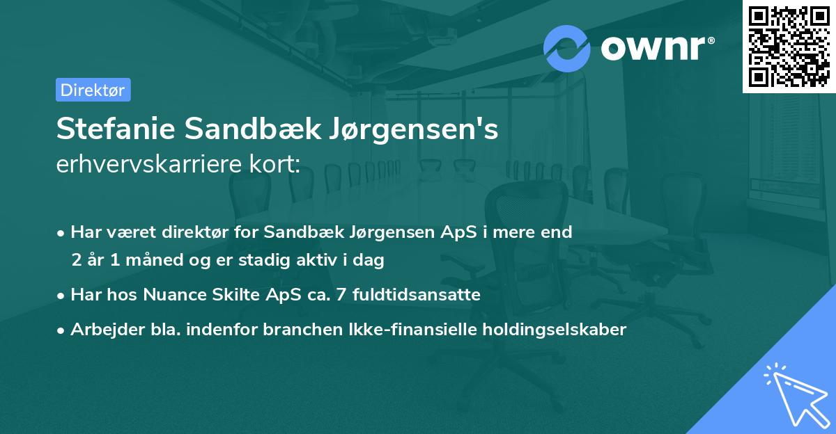 Stefanie Sandbæk Jørgensen's erhvervskarriere kort