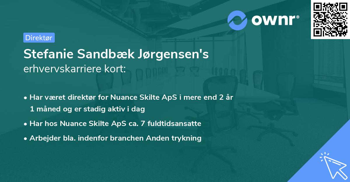 Stefanie Sandbæk Jørgensen's erhvervskarriere kort