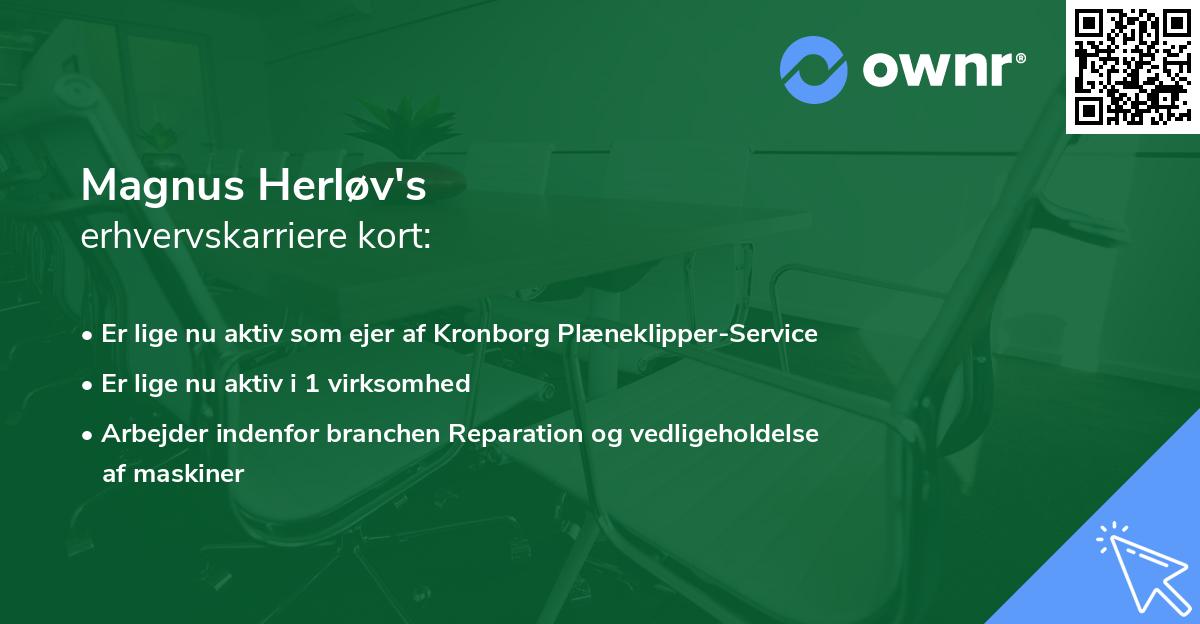 Magnus Herløv's erhvervskarriere kort