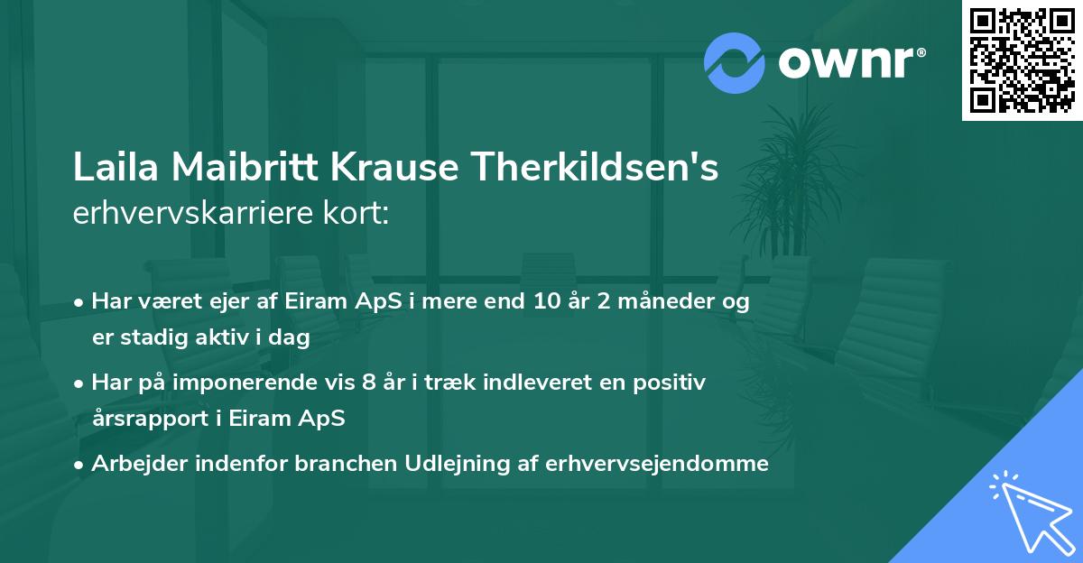 Laila Maibritt Krause Therkildsen's erhvervskarriere kort