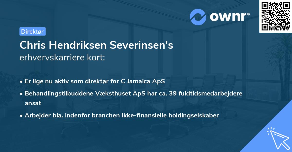 Chris Hendriksen Severinsen's erhvervskarriere kort