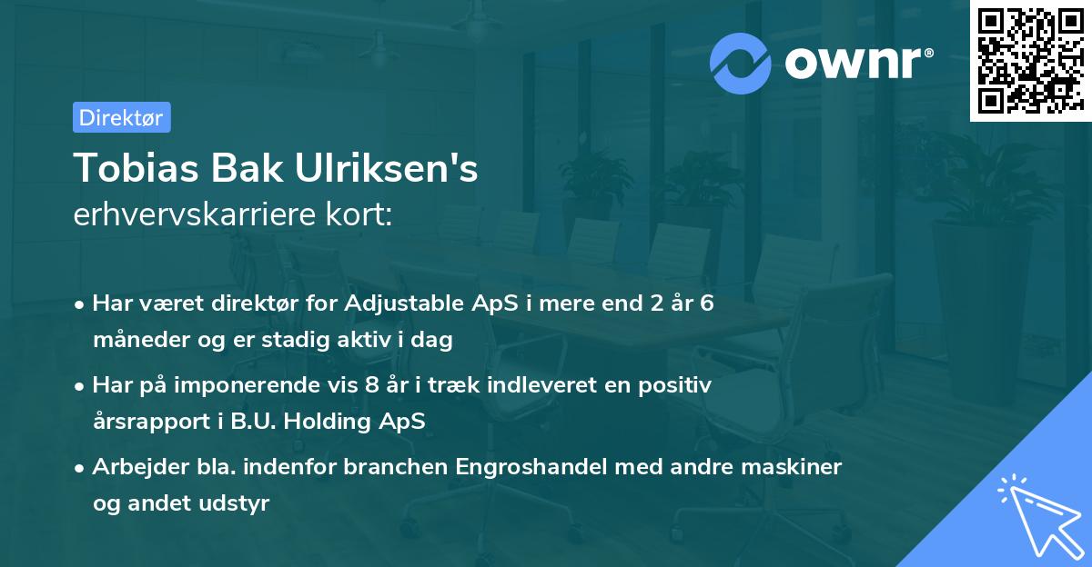 Tobias Bak Ulriksen's erhvervskarriere kort