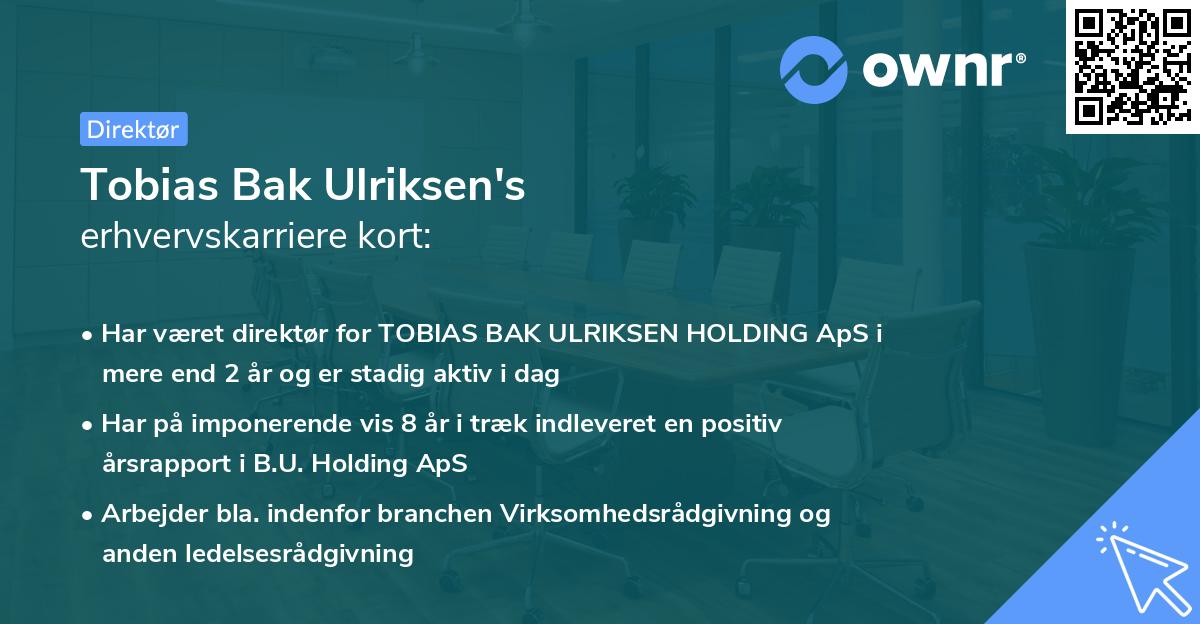 Tobias Bak Ulriksen's erhvervskarriere kort