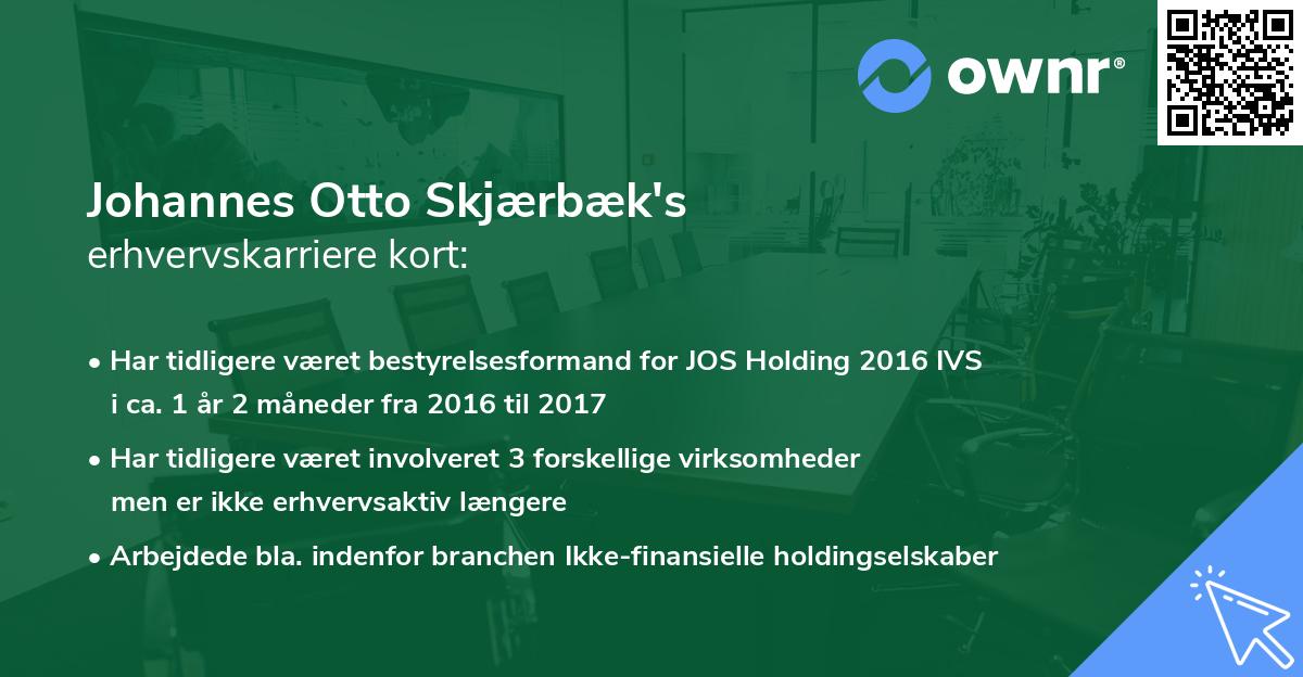 Johannes Otto Skjærbæk's erhvervskarriere kort