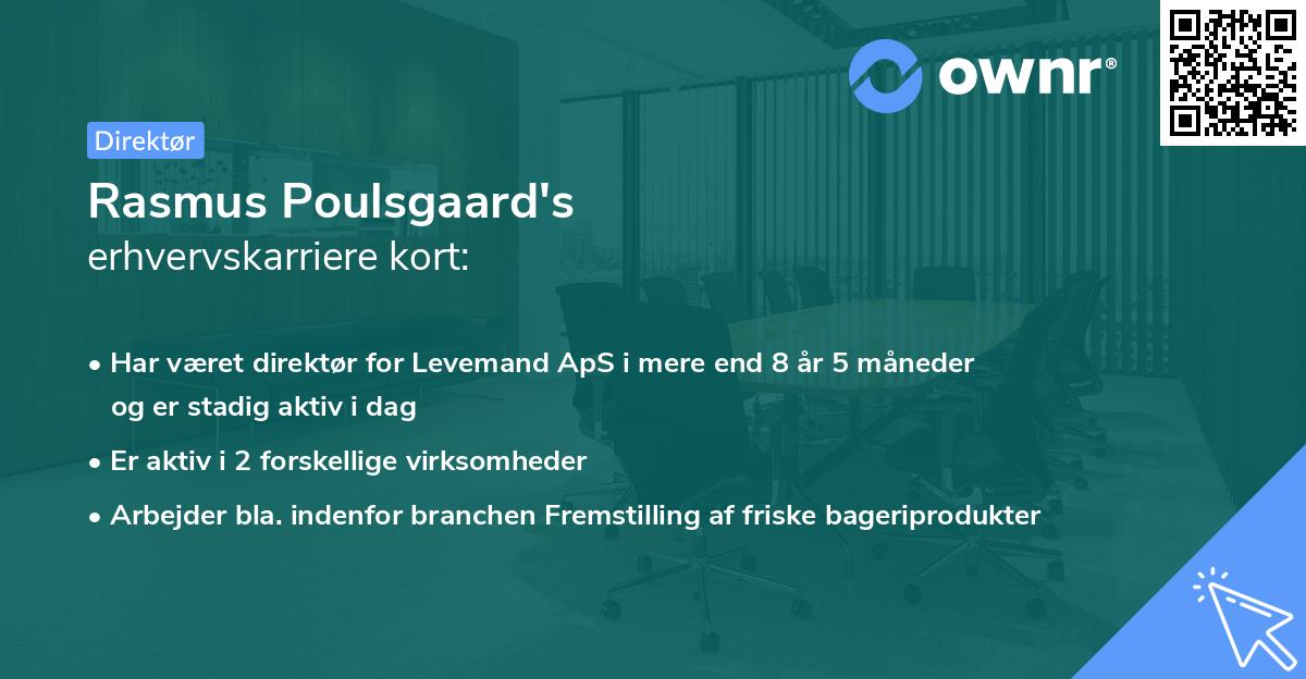 Rasmus Poulsgaard's erhvervskarriere kort