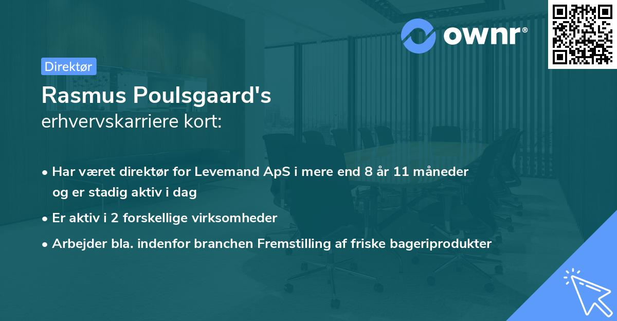 Rasmus Poulsgaard's erhvervskarriere kort