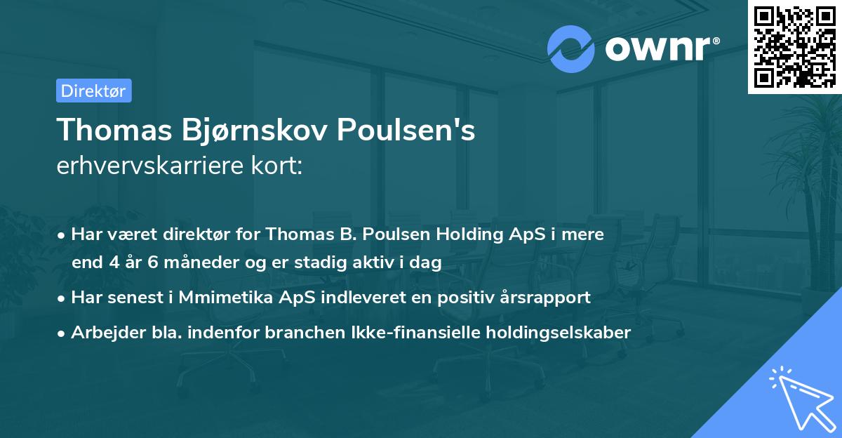 Thomas Bjørnskov Poulsen's erhvervskarriere kort