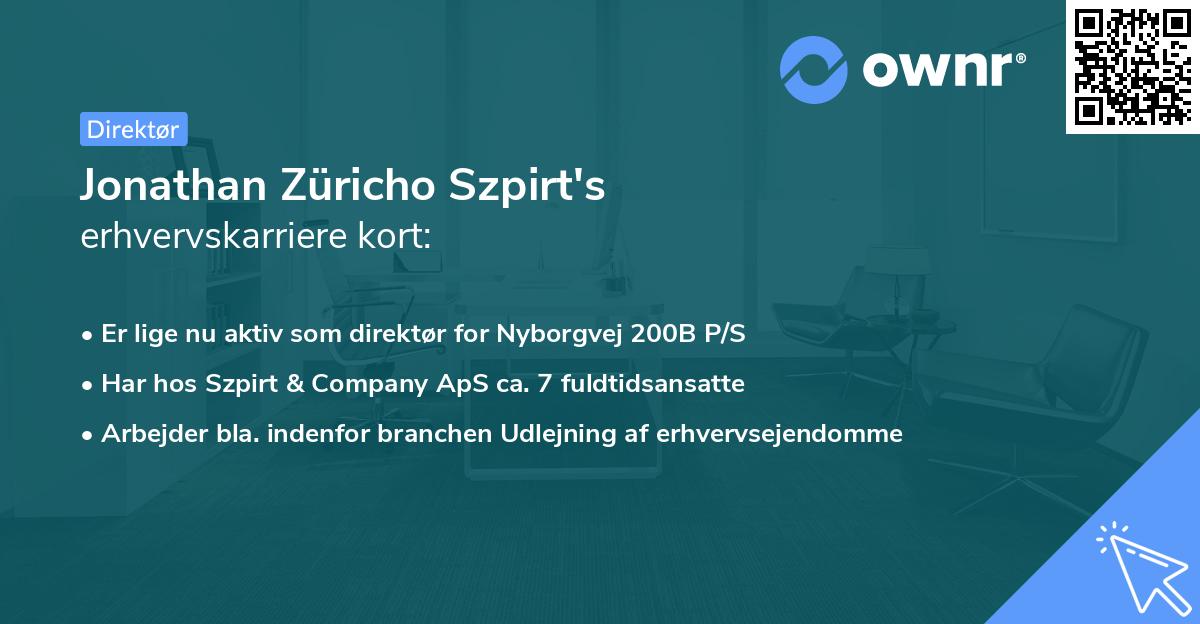Jonathan Züricho Szpirt's erhvervskarriere kort