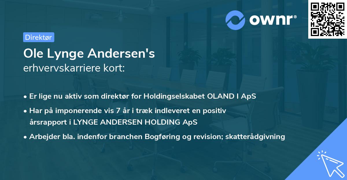 Ole Lynge Andersen's erhvervskarriere kort
