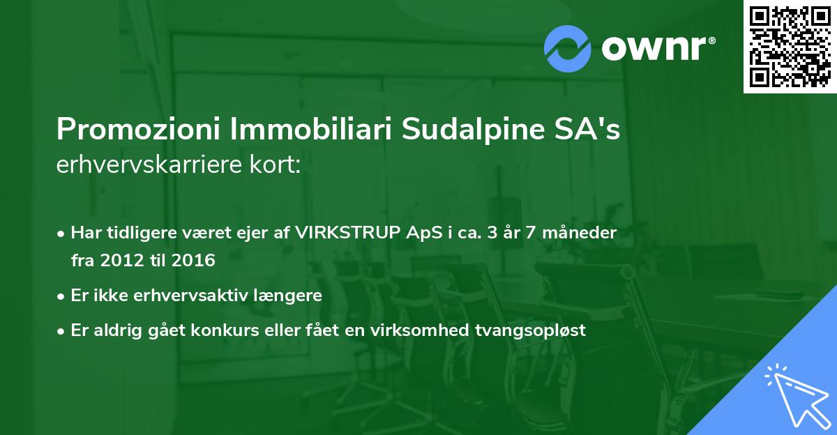 Promozioni Immobiliari Sudalpine SA's erhvervskarriere kort