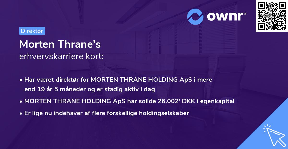 Morten Thrane's erhvervskarriere kort