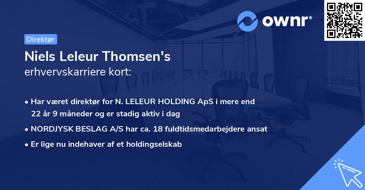 Niels Leleur Thomsen's erhvervskarriere kort