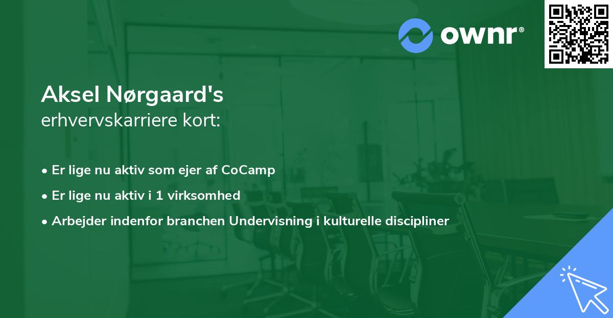 Aksel Nørgaard's erhvervskarriere kort