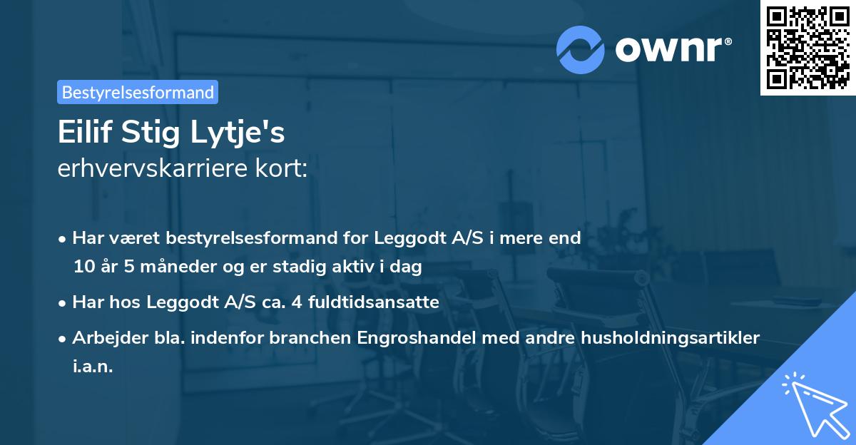 Eilif Stig Lytje's erhvervskarriere kort