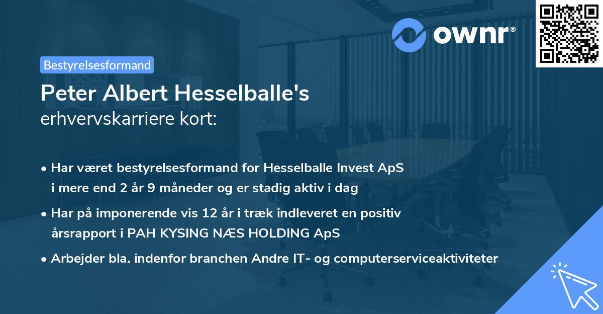 Peter Albert Hesselballe's erhvervskarriere kort