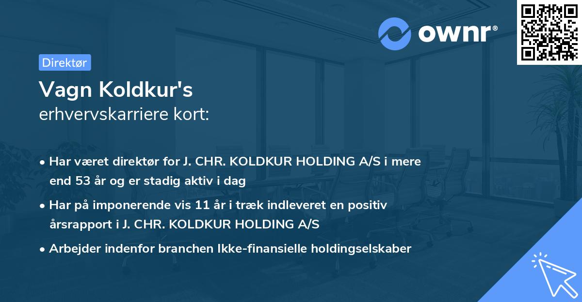 Vagn Koldkur's erhvervskarriere kort