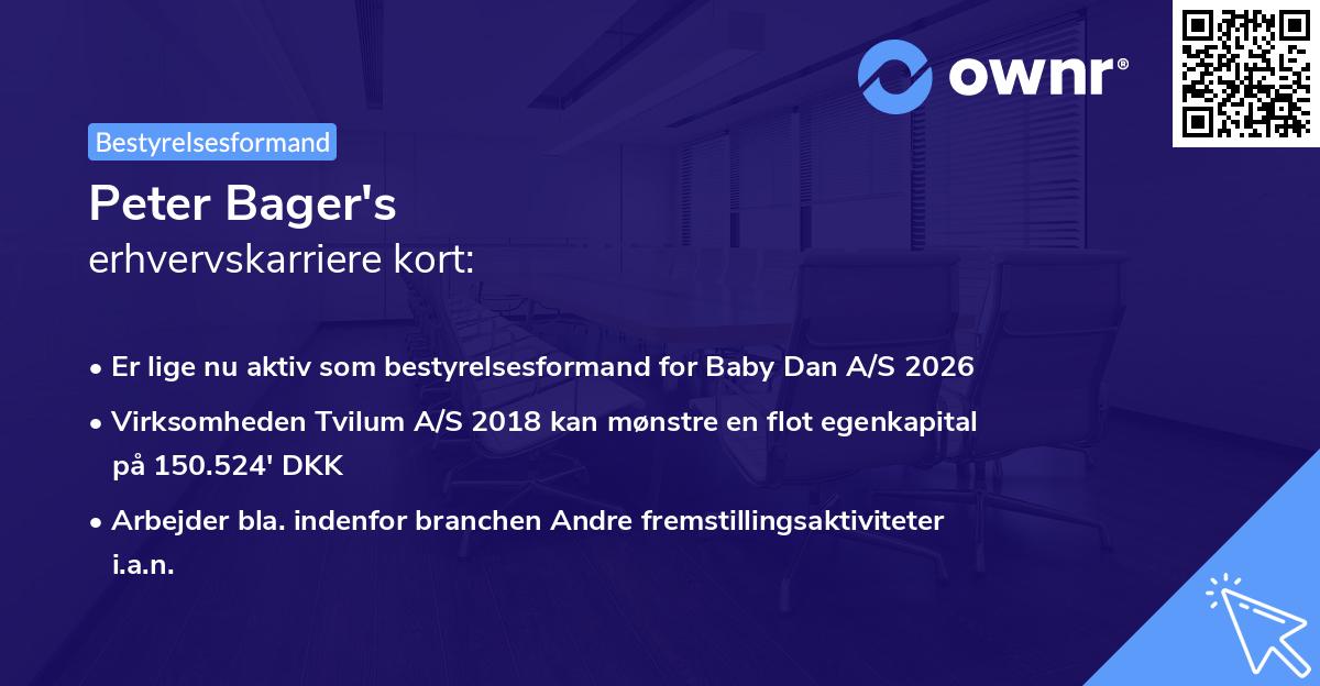 Peter Bager's erhvervskarriere kort