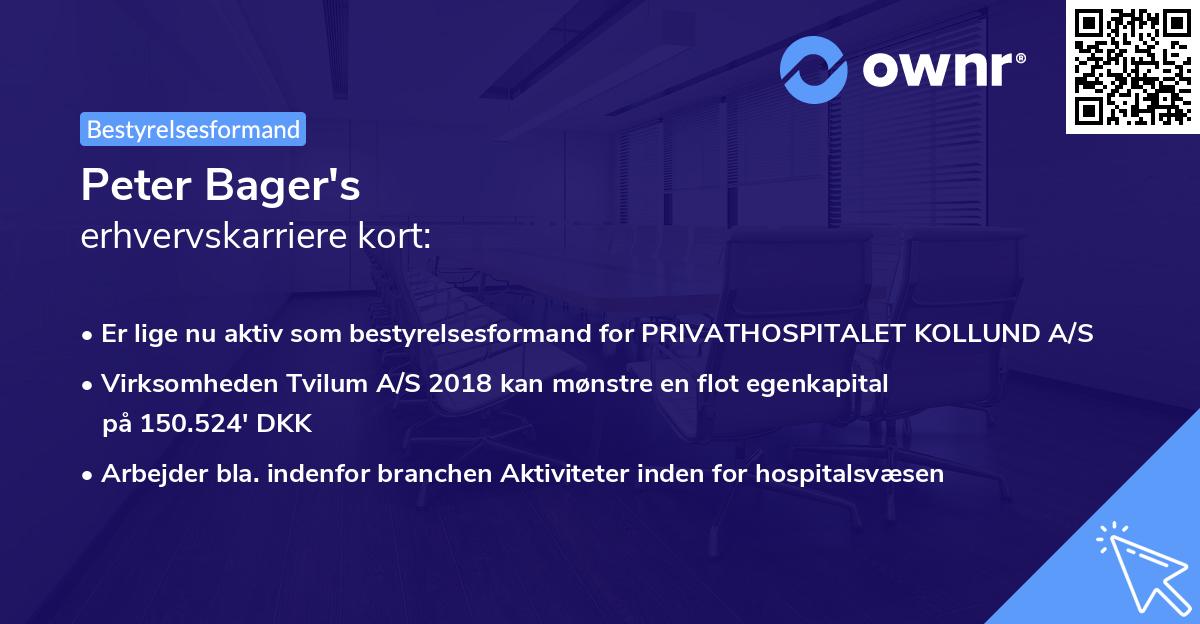 Peter Bager's erhvervskarriere kort