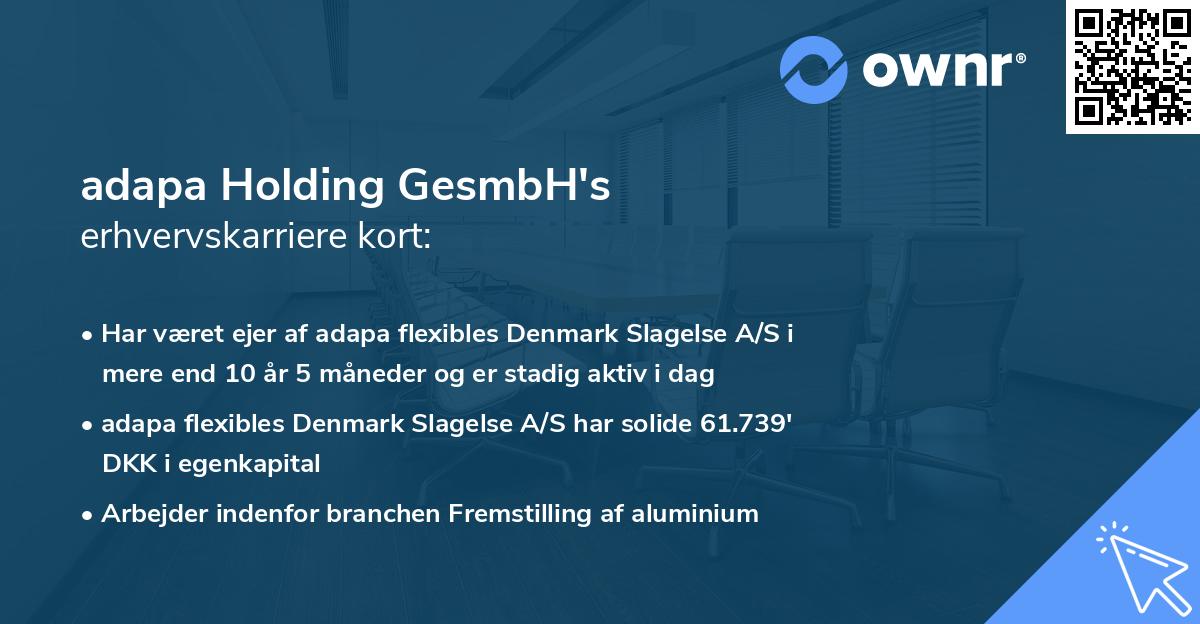 adapa Holding GesmbH's erhvervskarriere kort