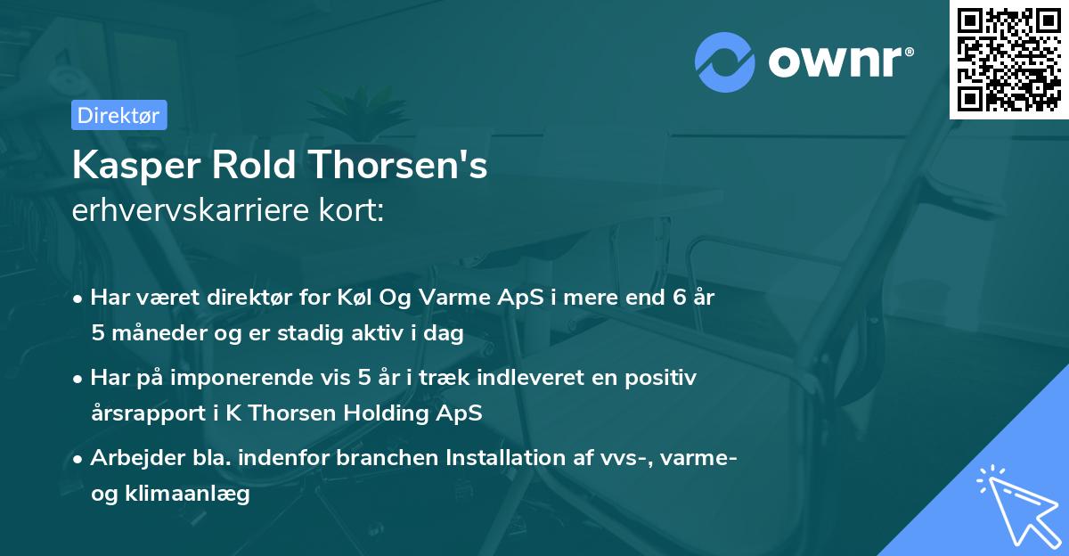 Kasper Rold Thorsen's erhvervskarriere kort