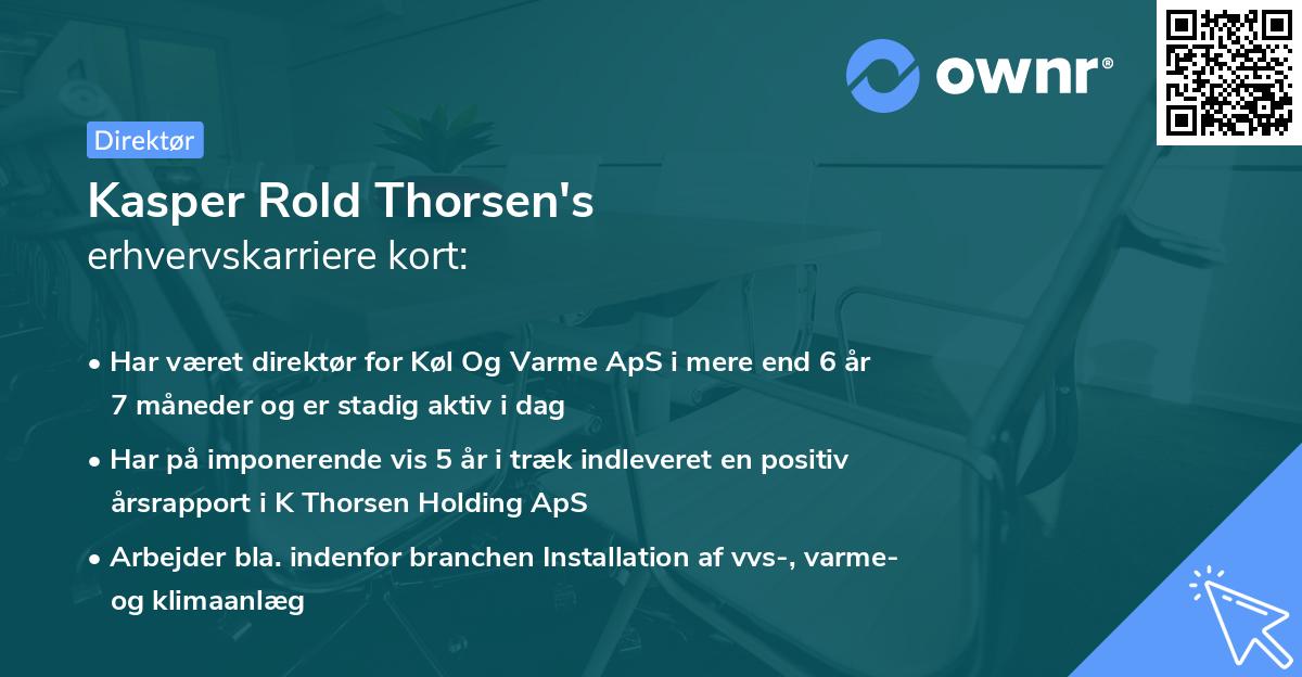 Kasper Rold Thorsen's erhvervskarriere kort