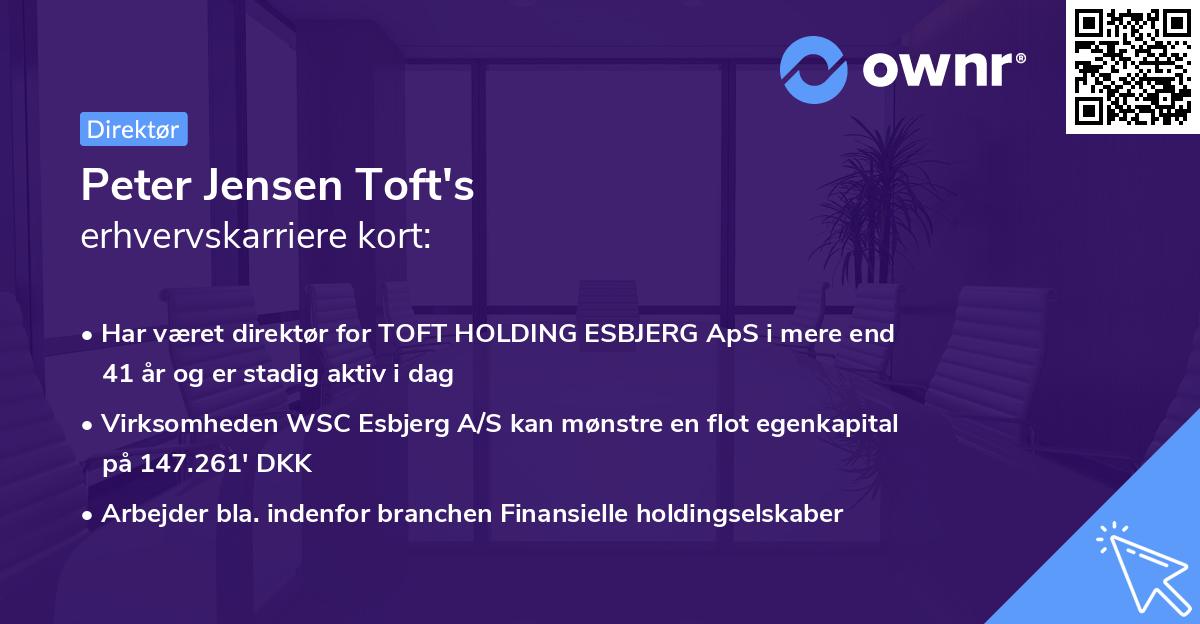 Peter Jensen Toft's erhvervskarriere kort