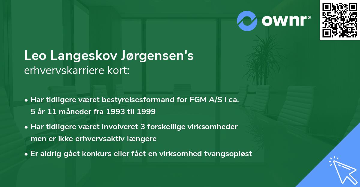 Leo Langeskov Jørgensen's erhvervskarriere kort