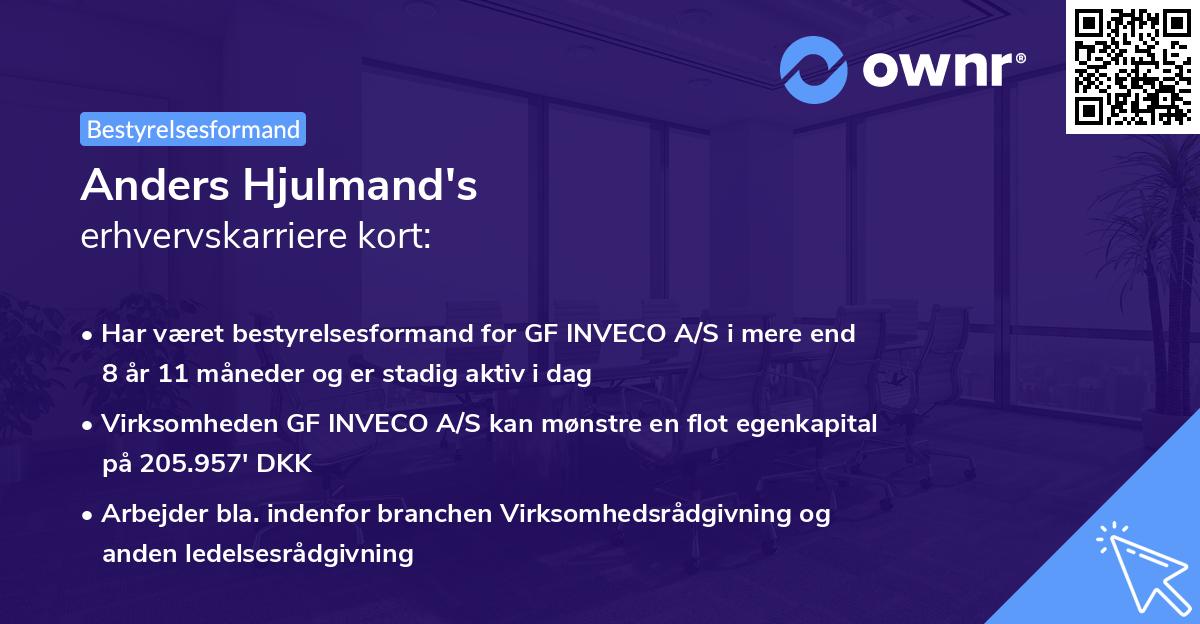 Anders Hjulmand's erhvervskarriere kort