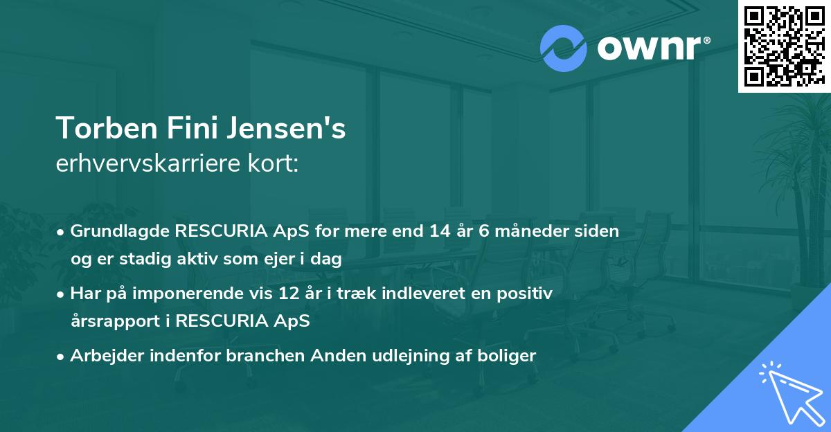 Torben Fini Jensen's erhvervskarriere kort