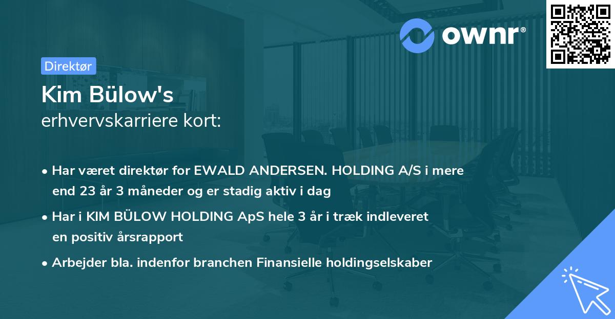 Kim Bülow's erhvervskarriere kort