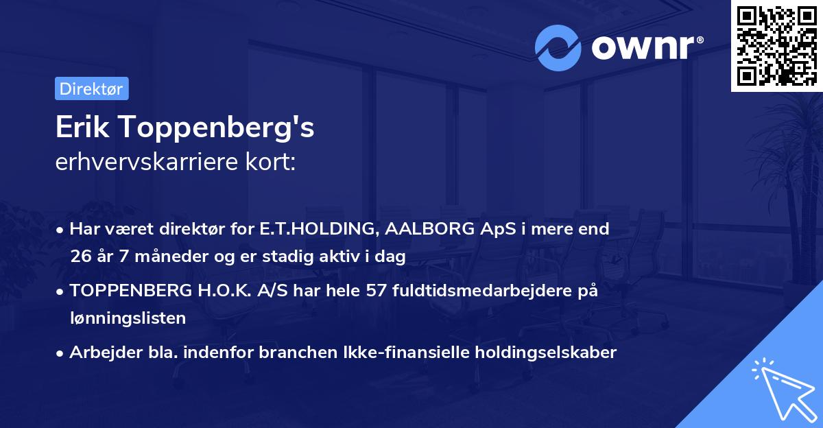 Erik Toppenberg's erhvervskarriere kort