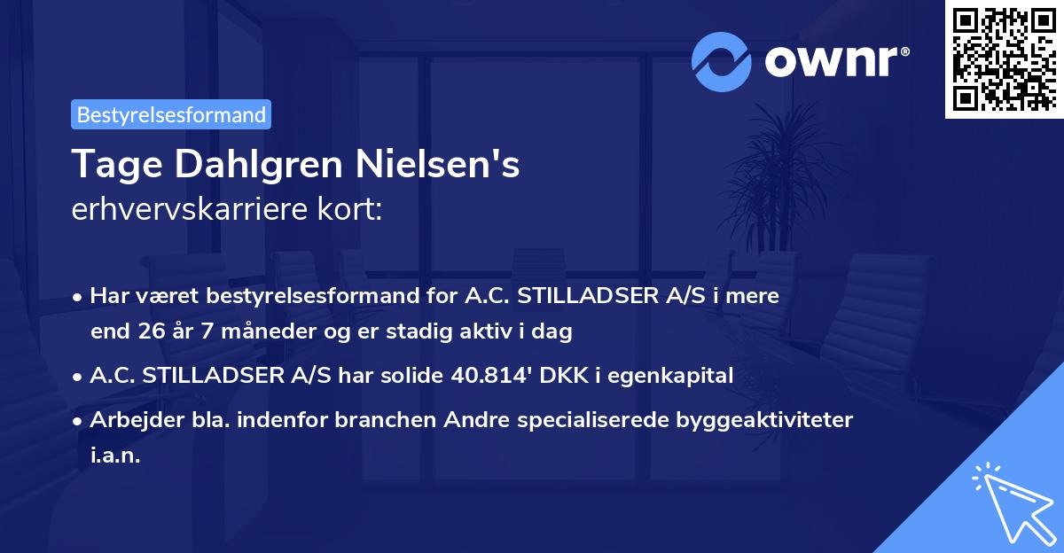 Tage Dahlgren Nielsen's erhvervskarriere kort