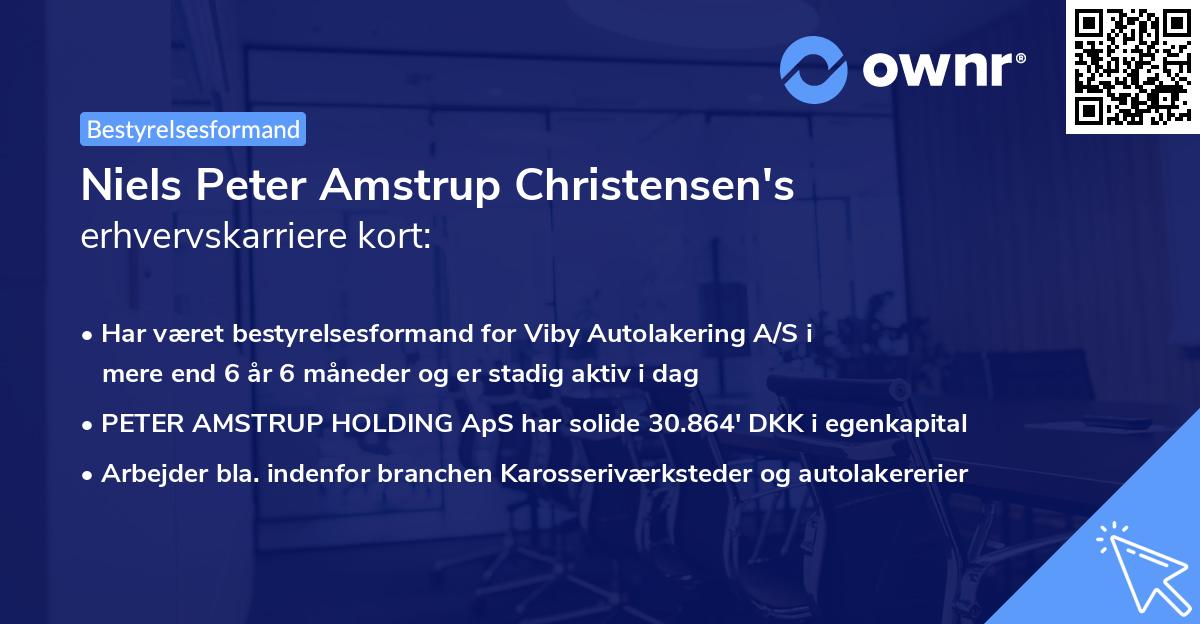 Niels Peter Amstrup Christensen's erhvervskarriere kort