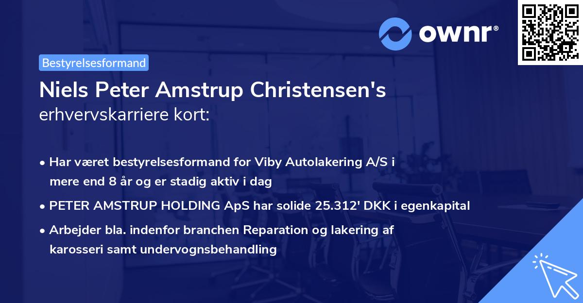 Niels Peter Amstrup Christensen's erhvervskarriere kort