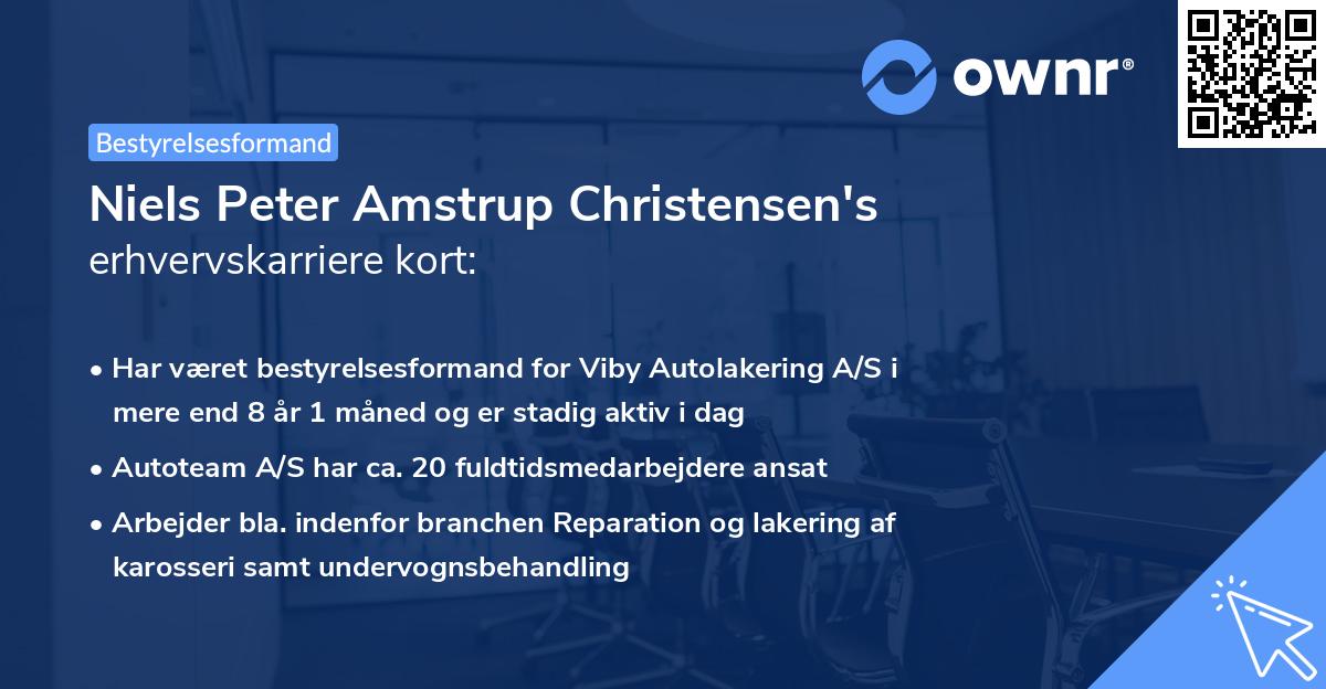 Niels Peter Amstrup Christensen's erhvervskarriere kort