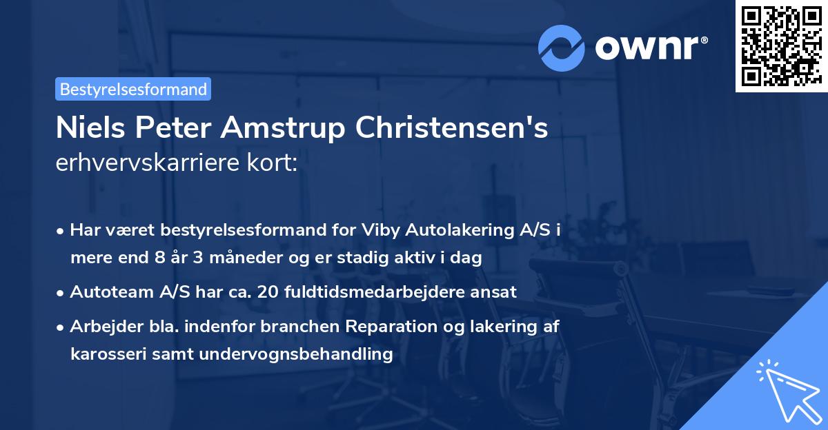 Niels Peter Amstrup Christensen's erhvervskarriere kort