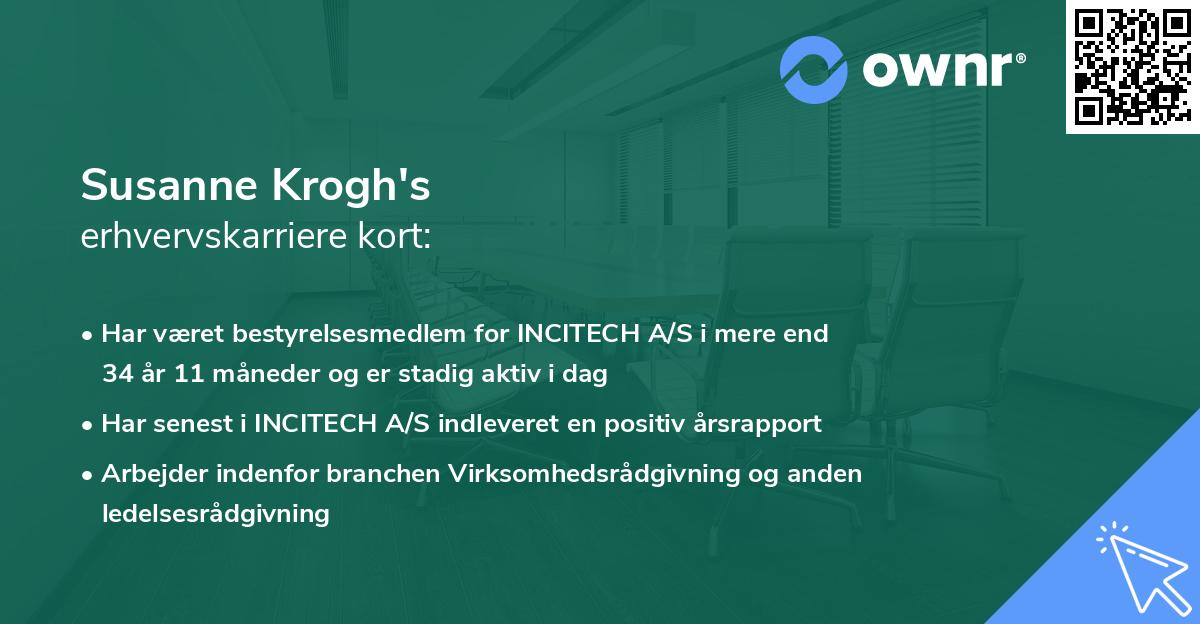 Susanne Krogh's erhvervskarriere kort