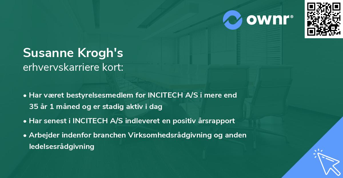 Susanne Krogh's erhvervskarriere kort