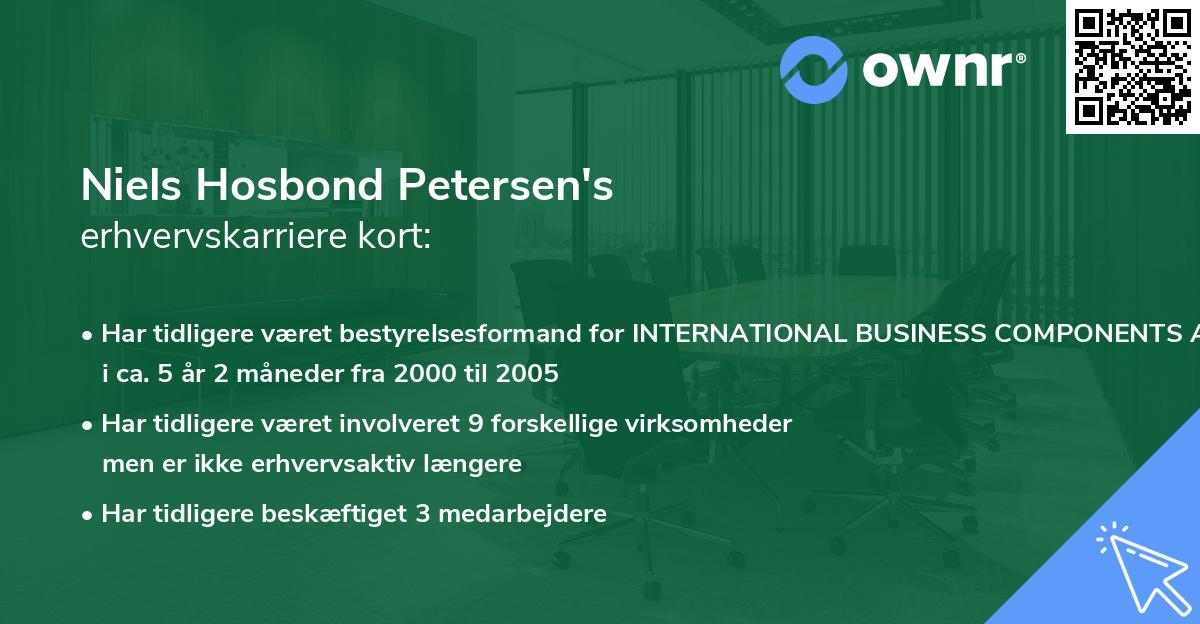 Niels Hosbond Petersen's erhvervskarriere kort